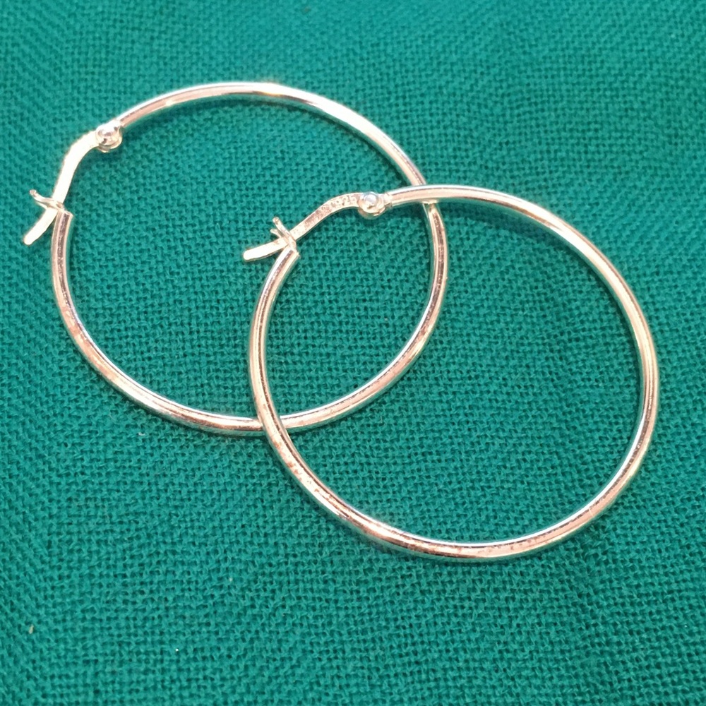 925 Vintage Sterling Silver Hoop Earrings